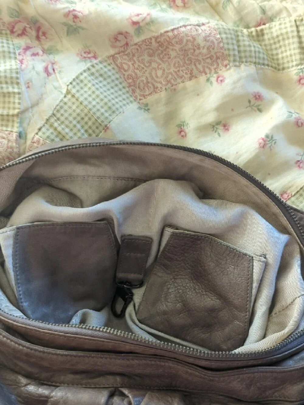 Treesje Leather Brown Studded Hobo Bag - Picture 10 of 14